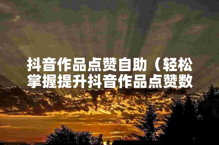 抖音作品点赞自助（轻松掌握提升抖音作品点赞数的实用自助技巧）