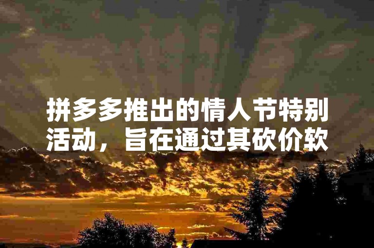 拼多多推出的情人节特别活动，旨在通过其砍价软件促进情侣间的互动与共享优惠。