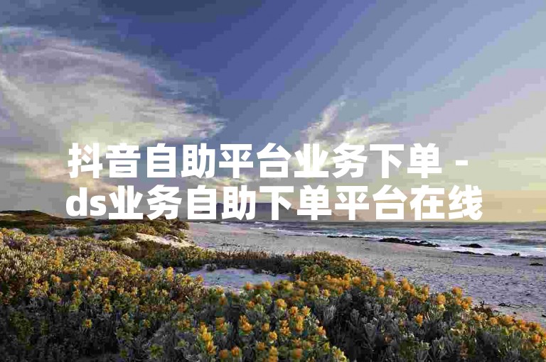 抖音自助平台业务下单 - ds业务自助下单平台在线优惠