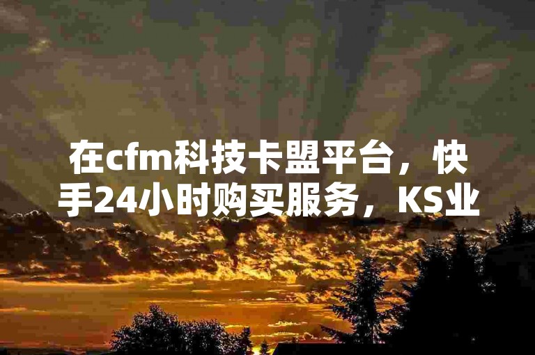 在cfm科技卡盟平台，快手24小时购买服务，KS业务平台让你的热血瞬间重燃，只需一块钱就能获得100个！