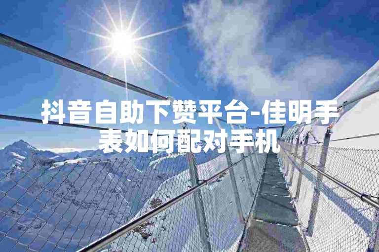 抖音自助下赞平台-佳明手表如何配对手机