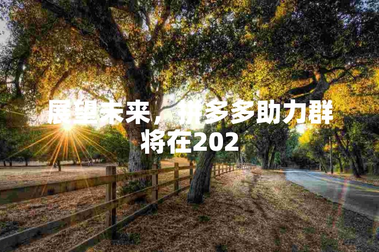 展望未来，拼多多助力群将在2025年展现其革新面貌。
