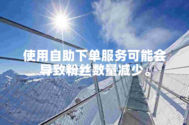 使用自助下单服务可能会导致粉丝数量减少。