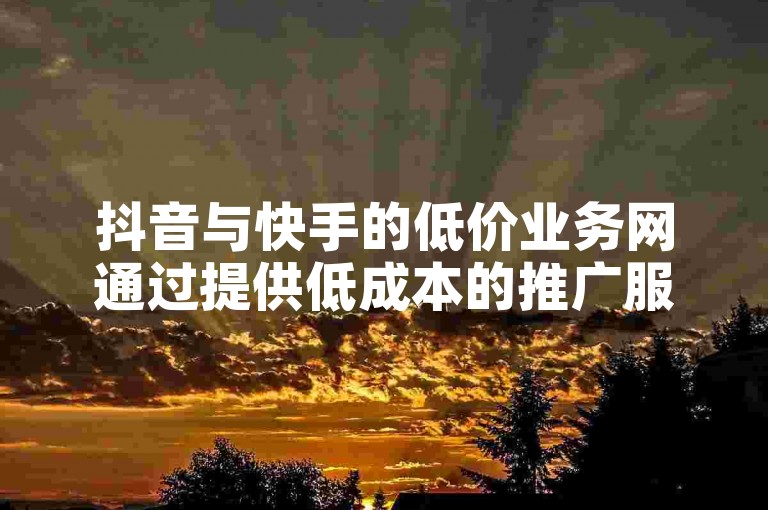 抖音与快手的低价业务网通过提供低成本的推广服务，助力小微企业在激烈的市场竞争中脱颖而出，从而有效提高其在线可见度和销售业绩。