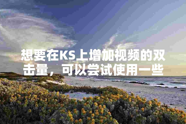 想要在KS上增加视频的双击量，可以尝试使用一些专门的软件或服务来提升互动率。