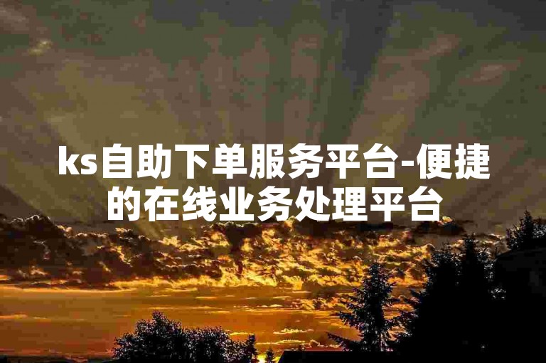 ks自助下单服务平台-便捷的在线业务处理平台