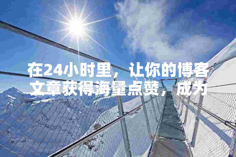 在24小时里，让你的博客文章获得海量点赞，成为众人瞩目的热点！