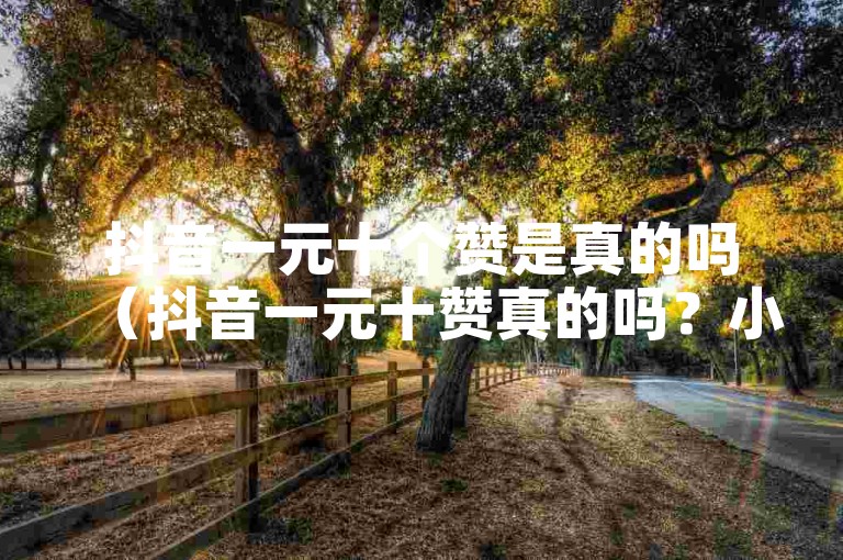 抖音一元十个赞是真的吗（抖音一元十赞真的吗？小编来解答）