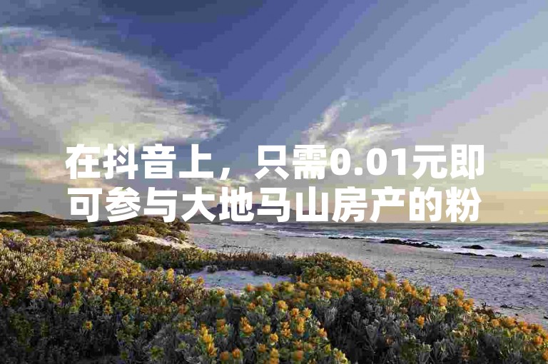 在抖音上，只需0.01元即可参与大地马山房产的粉丝双击播放活动。