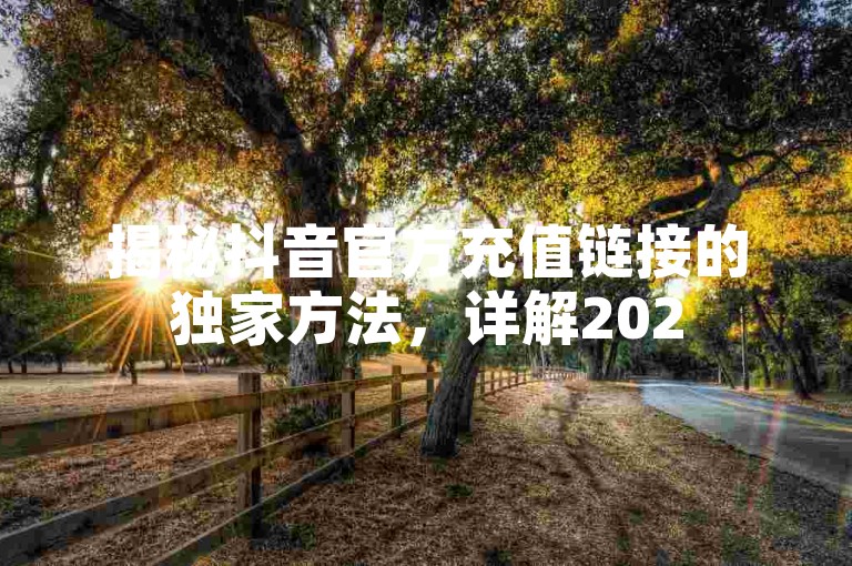 揭秘抖音官方充值链接的独家方法，详解2025年必备的抖音充值技巧！