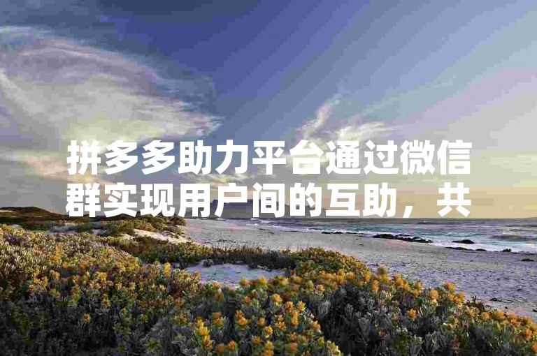 拼多多助力平台通过微信群实现用户间的互助，共同完成助力任务。