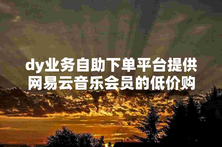 dy业务自助下单平台提供网易云音乐会员的低价购买服务。