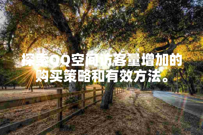 探索QQ空间访客量增加的购买策略和有效方法。
