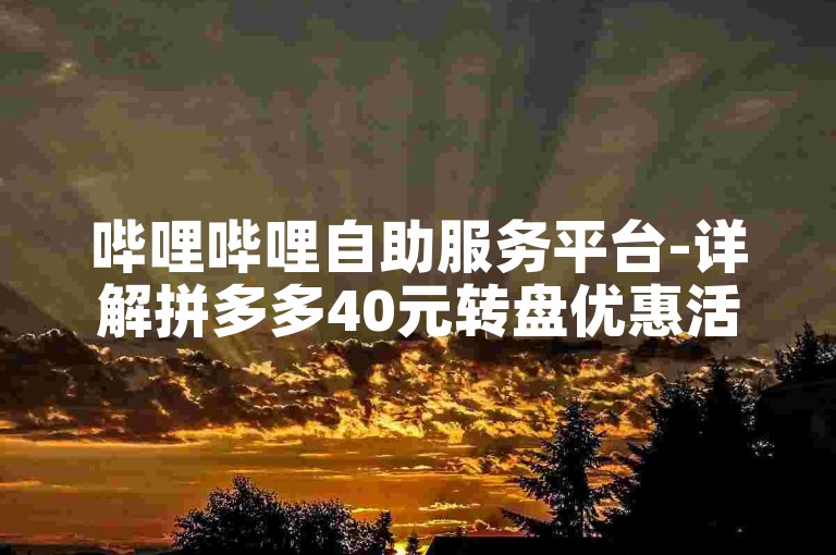 哔哩哔哩自助服务平台-详解拼多多40元转盘优惠活动规则。