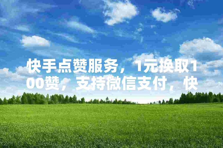 快手点赞服务，1元换取100赞，支持微信支付，快捷方便。