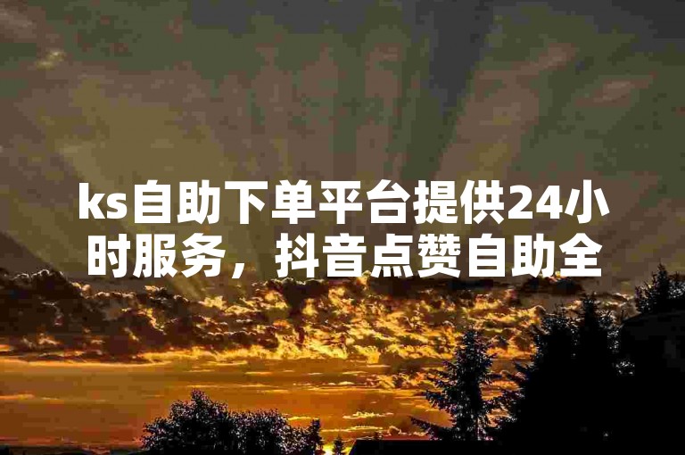ks自助下单平台提供24小时服务，抖音点赞自助全网最低价，快手业务独家揭秘。
