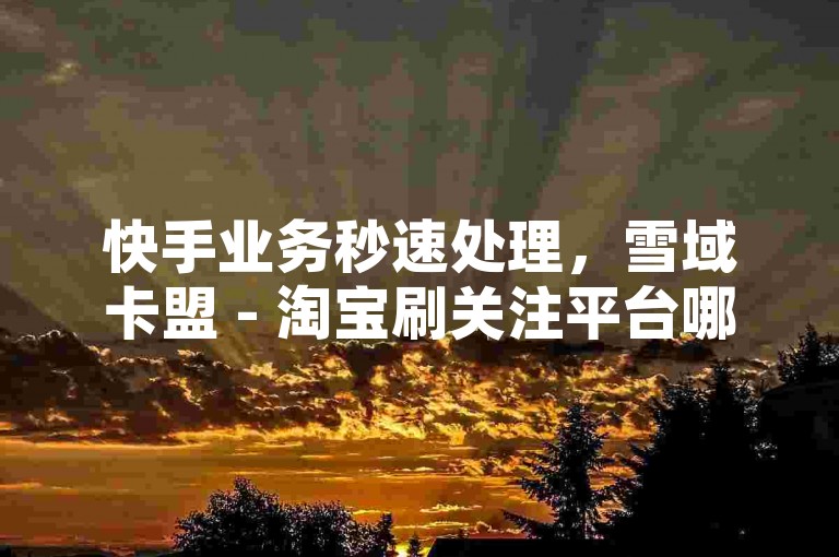快手业务秒速处理，雪域卡盟 - 淘宝刷关注平台哪家强 - 快手全平台最优价服务。