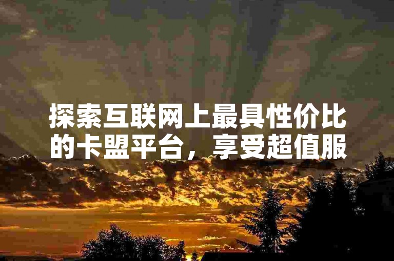 探索互联网上最具性价比的卡盟平台，享受超值服务。