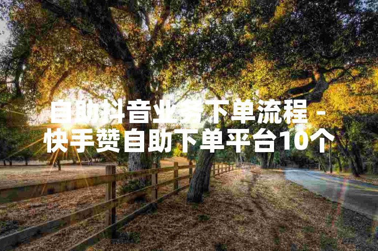 自助抖音业务下单流程 - 快手赞自助下单平台10个。