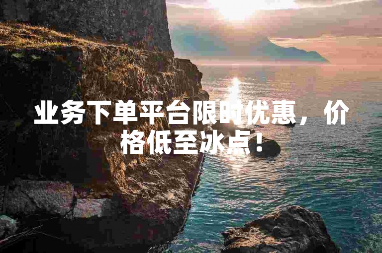 业务下单平台限时优惠，价格低至冰点！