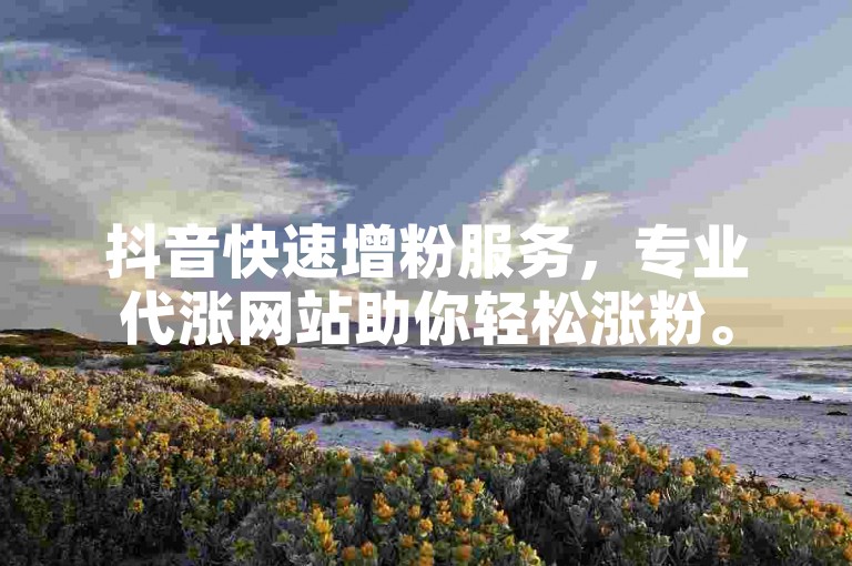 抖音快速增粉服务，专业代涨网站助你轻松涨粉。