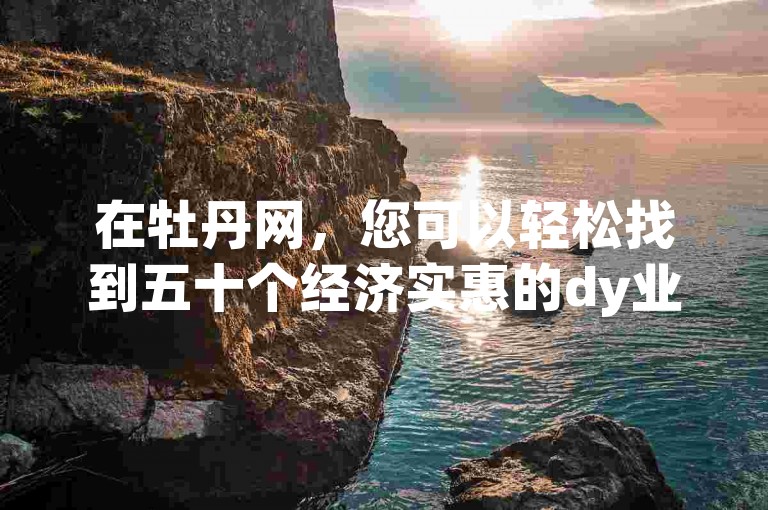 在牡丹网，您可以轻松找到五十个经济实惠的dy业务代刷服务。