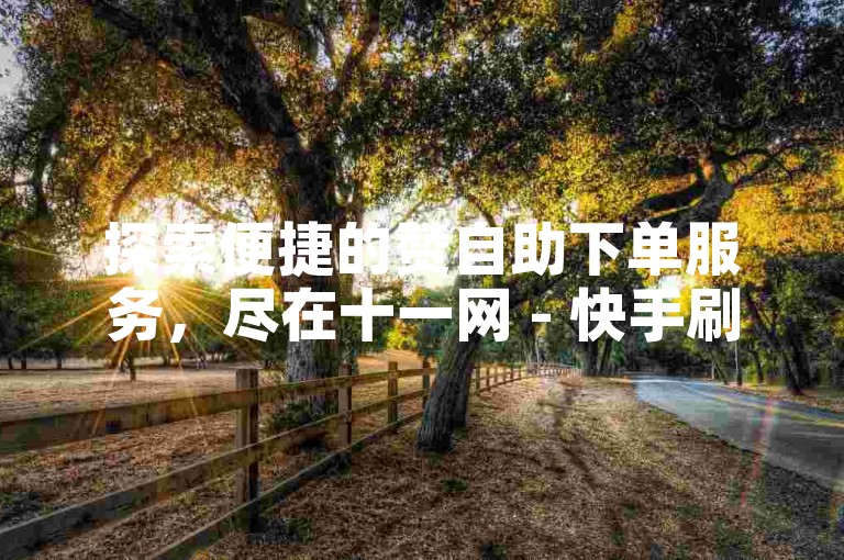 探索便捷的赞自助下单服务，尽在十一网 - 快手刷站，享受超值优惠。