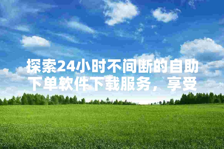 探索24小时不间断的自助下单软件下载服务，享受全天候的低价购物体验！