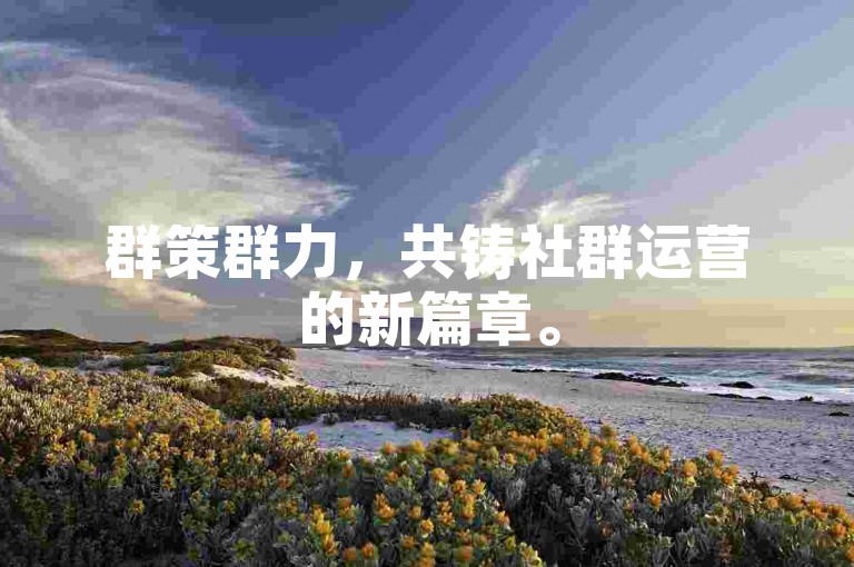 群策群力，共铸社群运营的新篇章。