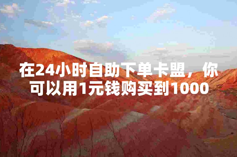 在24小时自助下单卡盟，你可以用1元钱购买到1000个粉丝，专为快手用户设计的自助平台。