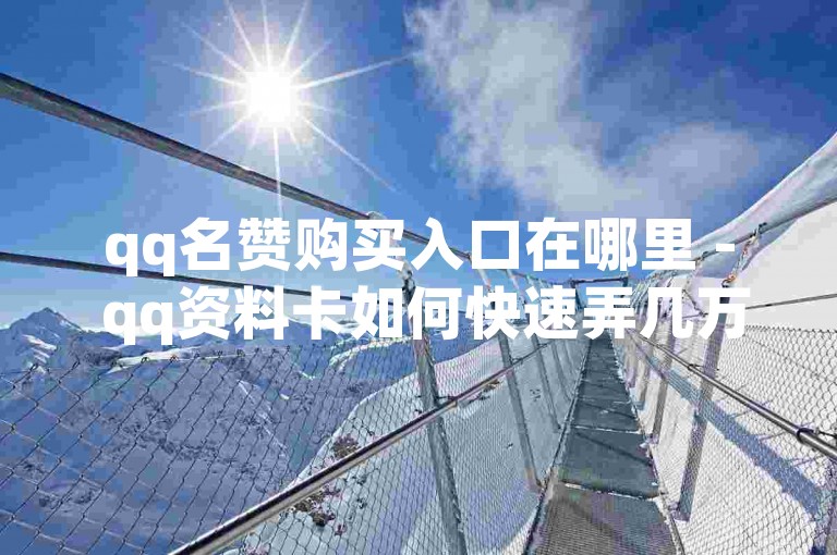 qq名赞购买入口在哪里 - qq资料卡如何快速弄几万个赞震撼爆料