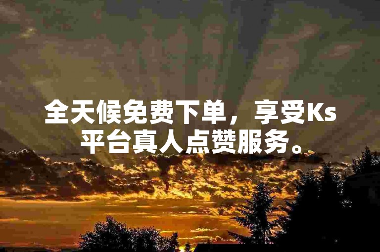 全天候免费下单，享受Ks平台真人点赞服务。