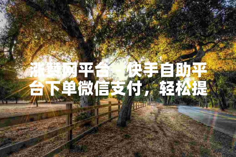 涨赞网平台 - 快手自助平台下单微信支付，轻松提升您的社交影响力。