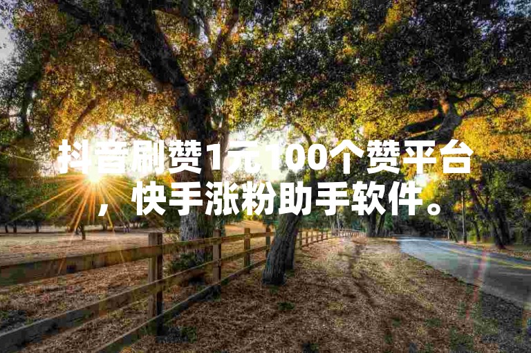 抖音刷赞1元100个赞平台，快手涨粉助手软件。