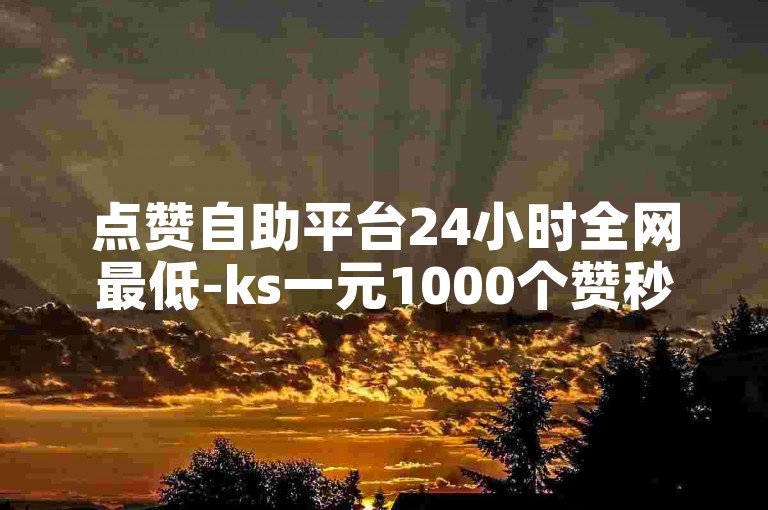 点赞自助平台24小时全网最低-ks一元1000个赞秒到软件,免费涨1000粉丝。