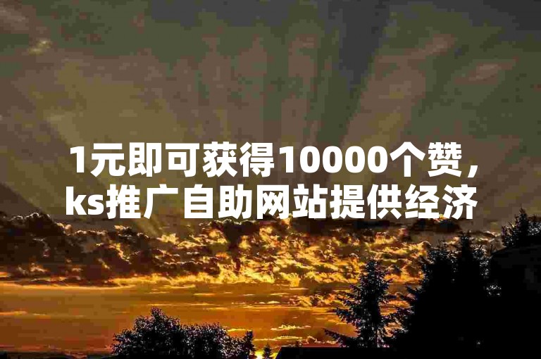 1元即可获得10000个赞，ks推广自助网站提供经济实惠的服务。