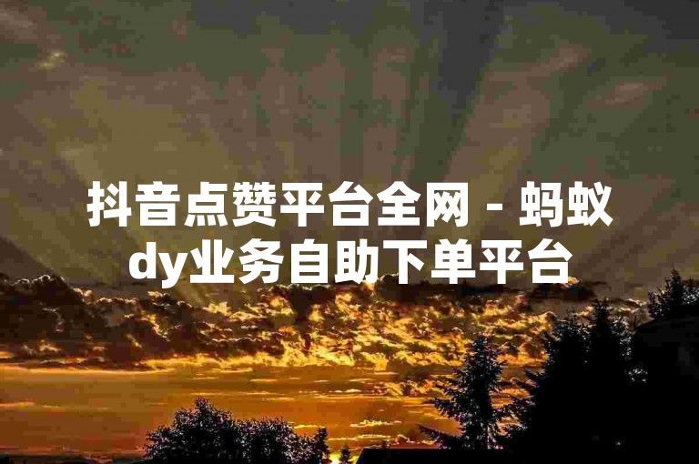 抖音点赞平台全网 - 蚂蚁dy业务自助下单平台