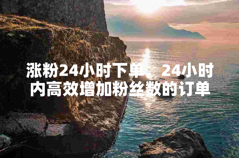 涨粉24小时下单，24小时内高效增加粉丝数的订单方案？