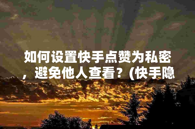如何设置快手点赞为私密，避免他人查看？(快手隐私设置方法)