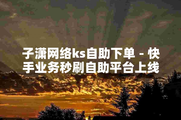 子潇网络ks自助下单 - 快手业务秒刷自助平台上线