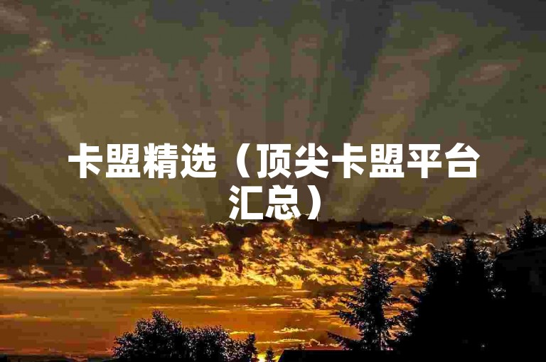 卡盟精选（顶尖卡盟平台汇总）