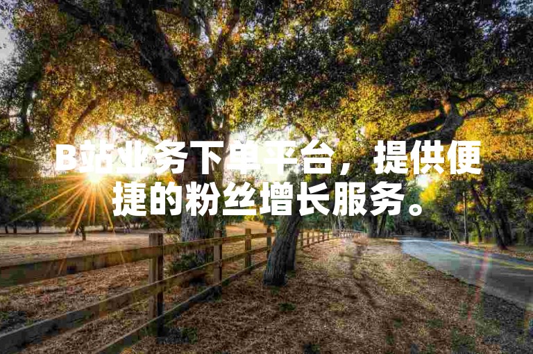 B站业务下单平台，提供便捷的粉丝增长服务。