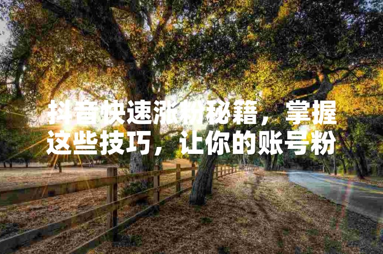 抖音快速涨粉秘籍，掌握这些技巧，让你的账号粉丝量翻倍增长！2025必备攻略。