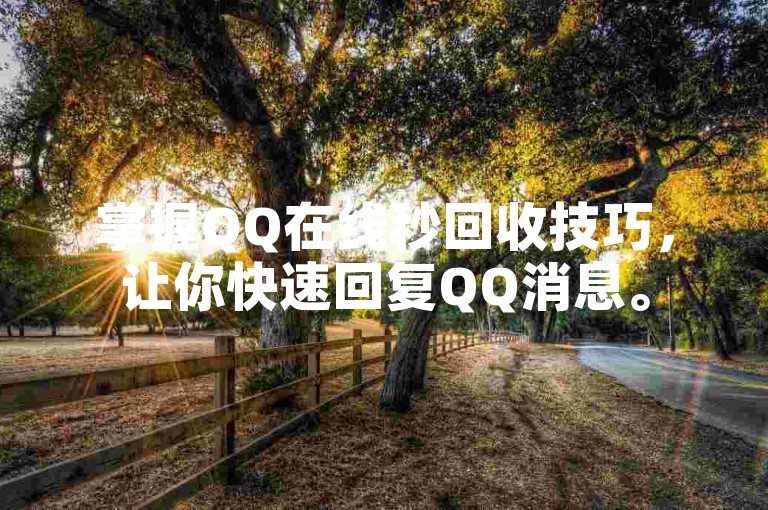掌握QQ在线秒回收技巧，让你快速回复QQ消息。