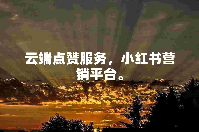 云端点赞服务，小红书营销平台。
