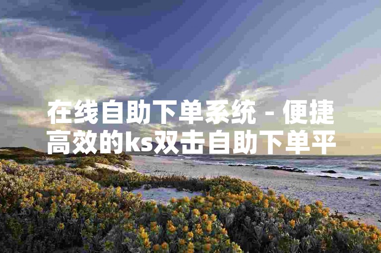 在线自助下单系统 - 便捷高效的ks双击自助下单平台服务。