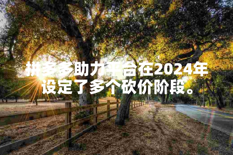 拼多多助力平台在2024年设定了多个砍价阶段。