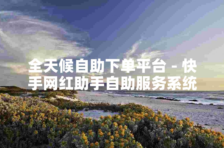 全天候自助下单平台 - 快手网红助手自助服务系统