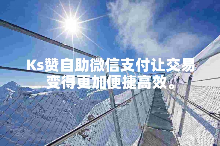 Ks赞自助微信支付让交易变得更加便捷高效。