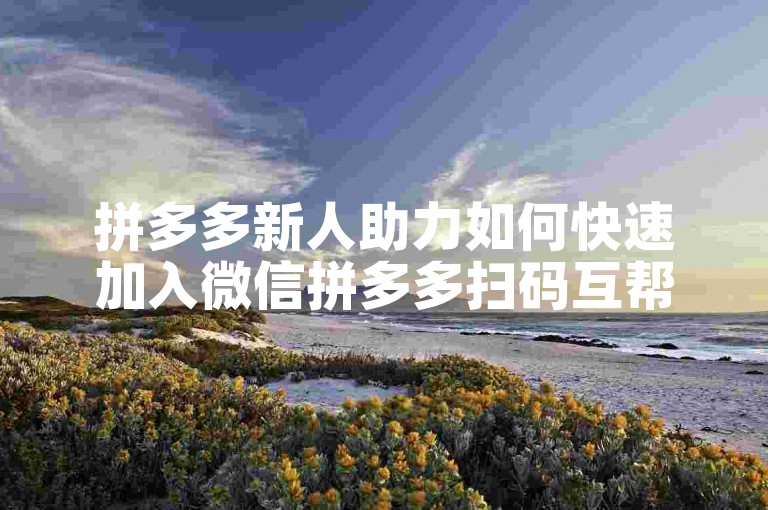 拼多多新人助力如何快速加入微信拼多多扫码互帮群？